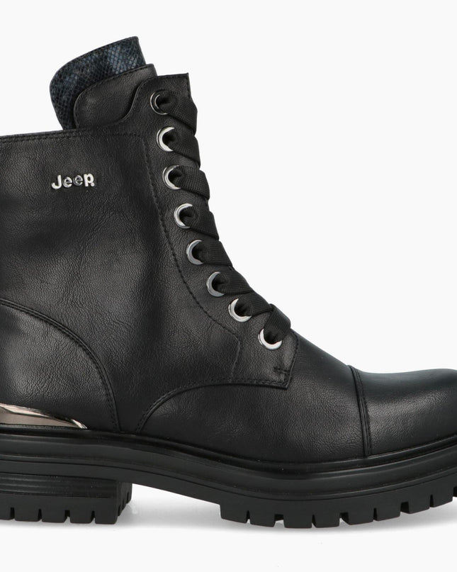 Anfibi Donna Ecopelle Nera - MARIO SPATARELLA