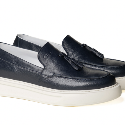 Mocassini Nappina Uomo Pelle Blu TAGO 7 BLU Rogal's 