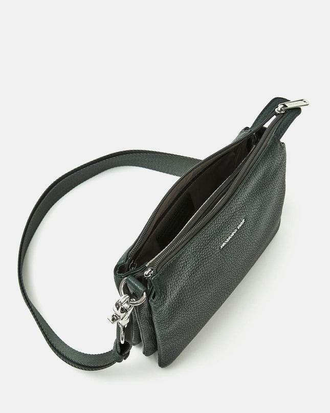 Mandarina Duck Pochette con Tracolla  in Pelle Pine Green FZT12 MELLOW LEATHER PINE GREEN Mandarina Duck 