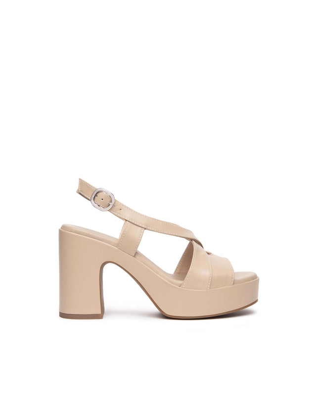 Nero Giardini Sandali Donna con Tacco e Plateau in Pelle Lino E513640D LINO 453 Nero Giardini 