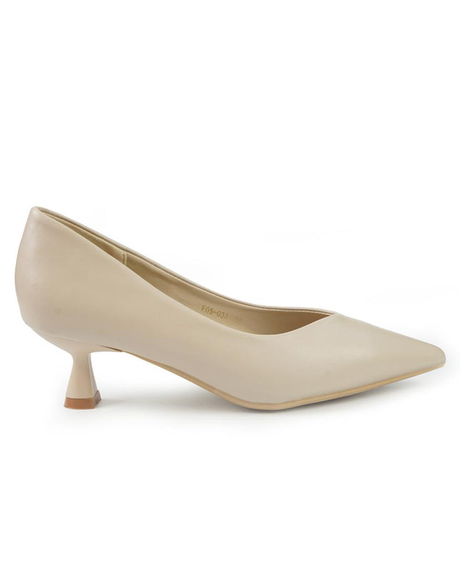 Francesco Milano Decollete in Pelle Beige Tacco Rocchetto F05-03A BEIGE Francesco Milano 