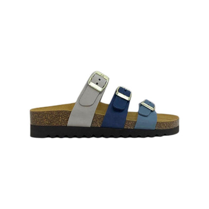 Grunland Sandalo Plantare Sughero Bio Donna in Nabuk Blu Jeans Multicolor CB1821 HOLA JEANS Grunland 