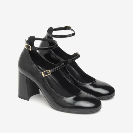 Nero Giardini Mary Jane con Doppio Cinturino in Vernice Nero - MARIO SPATARELLA