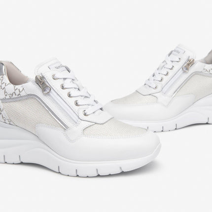 Nero Giardini Sneakers Donna con Zeppa in Pelle Bianca - MARIO SPATARELLA