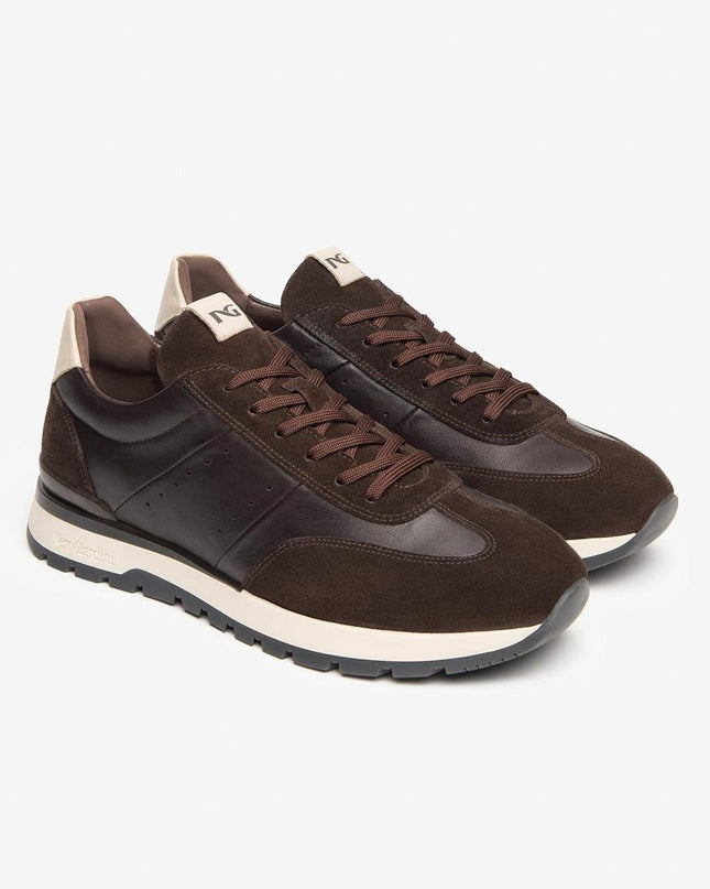 Nero Giardini Sneakers Bassa Uomo in Pelle Marrone - MARIO SPATARELLA