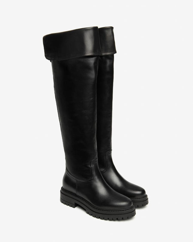 Nero Giardini Stivali Donna Gamba Alta Elasticizzata al Polpaccio Nero - MARIO SPATARELLA