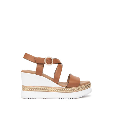 Nero Giardini Sandali Donna con Zeppa in Pelle Cognac Cuoio E513550D COGNAC 329 Nero Giardini 