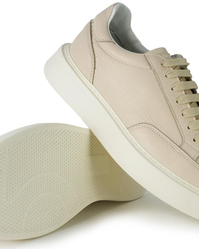 Sneakers Bassa Uomo Pelle Milk - MARIO SPATARELLA