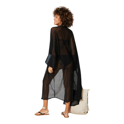 Kimono Estivo Lungo Nero KIMONO ESTIVO MBK5007A La Mano Boho 
