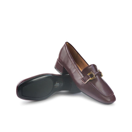 Mocassini Donna con Tacco e Morsetto in Pelle Bordo YD05-12A BORDO ClaudV 