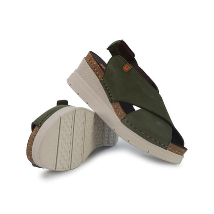 Jungla Sandali Donna con Zeppa in Pelle Verde - MARIO SPATARELLA
