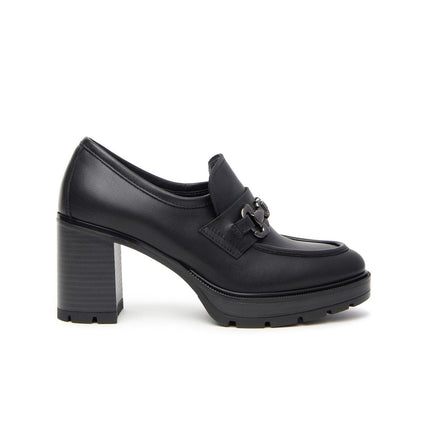 Nero Giardini Mocassini Donna con Tacco in Pelle Nero I411432D NERO 100 Nero Giardini 