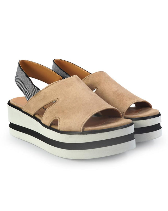 Gianmarco Sorelli Sandalo Donna Platform con Zeppa in Camoscio Beige 2101 XARA SANDALO Gianmarco Sorelli 