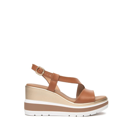 Nero Giardini Sandali Donna con Zeppa in Pelle Cognac Cuoio E513520D COGNAC 329 Nero Giardini 