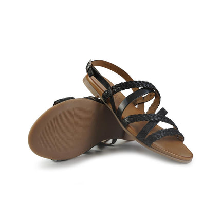 Vueva Sandali Flat Donna in Pelle Nero WD133R89 BLACK Vueva 