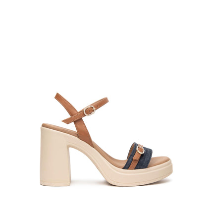Nero Giardini Sandali Donna con Tacco Alto e Plateau in Pelle Jeans E513665D JEANS 2214 Nero Giardini 