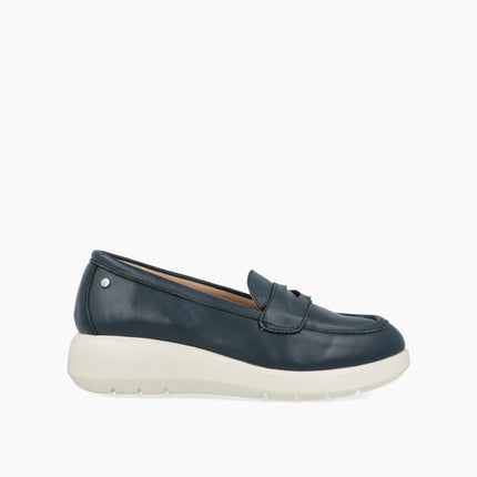 Impronte Mocassini con Zeppa in Pelle Blu MOKA NAVY Impronte 