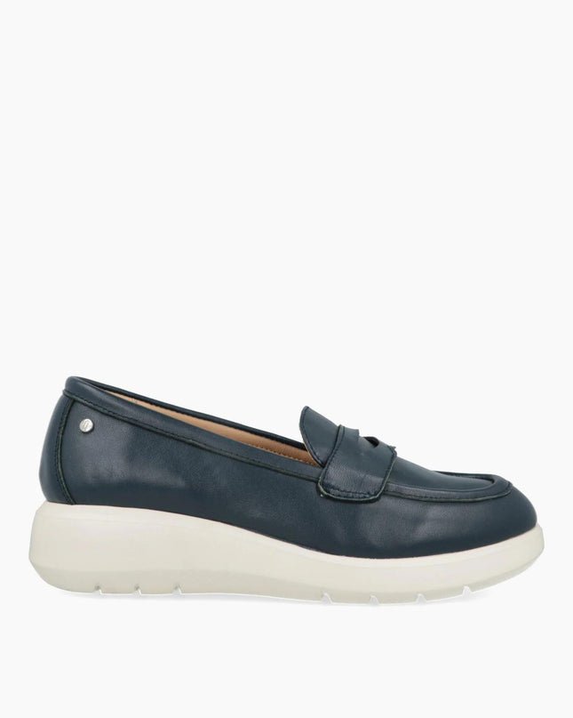 Impronte Mocassini con Zeppa in Pelle Blu MOKA NAVY Impronte 