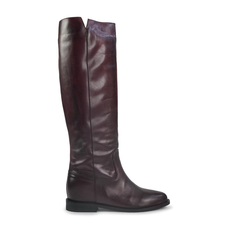 Spatarella Stivali Donna con Zeppa Tubolare in Pelle Bordo BZ131 BORDEAUX Spatarella 
