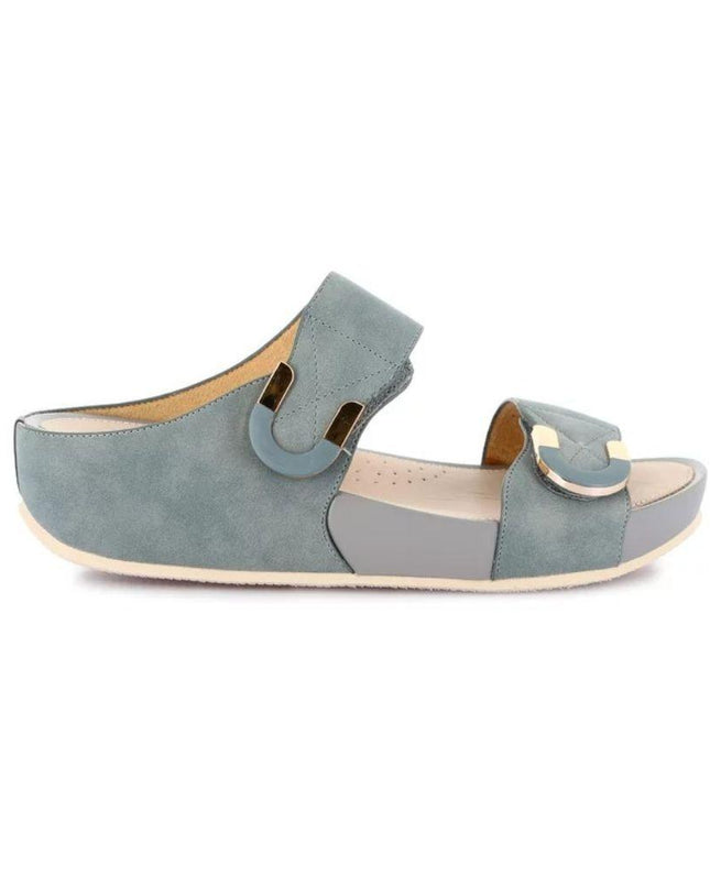 Grunland Sandalo Donna Ciabatta Confort con Velcro in Tessuto Jeans CI3114 DIRA AVIO Grunland 