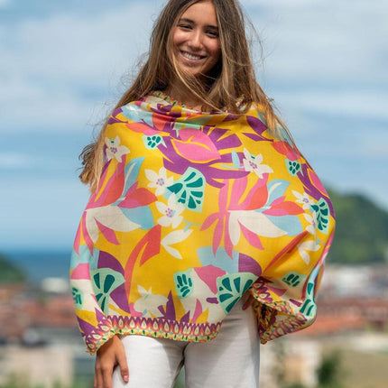 Foulard in Lana Misto Seta Giallo ASW35F AMARILLO Colores de Otono 