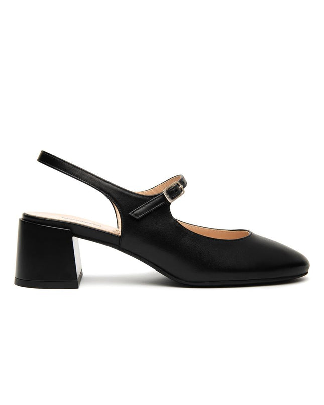 NeroGiardini Chanel Mary Jane Sling Back in Pelle Nera E512342D NERO 100 Nero Giardini 