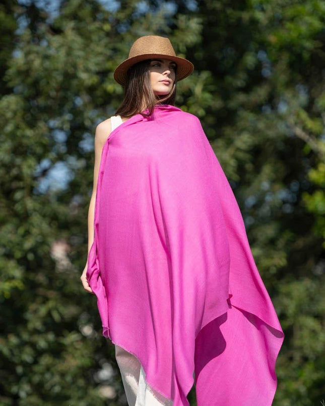 Scialle Lana Misto Seta Fuxia - MARIO SPATARELLA