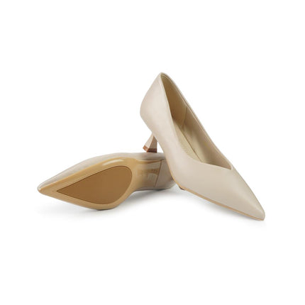 Francesco Milano Decollete in Pelle Beige Tacco Rocchetto F05-03A BEIGE Francesco Milano 