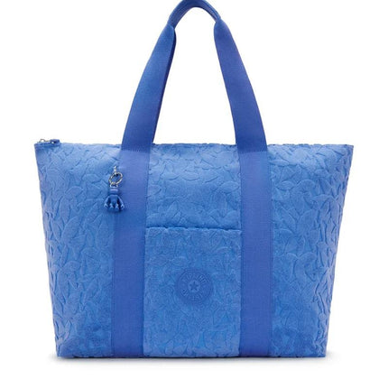 Kipling Borsone Shopper Viaggio Fantasia Blu ART M RESORT BEACH LEAVES TOWEL Kipling 