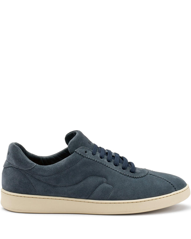Frau Sneakers Uomo Bassa in Camoscio Blu - MARIO SPATARELLA