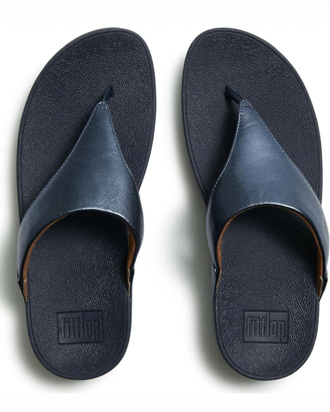FitFlop Sandali Donna Infradito in Pelle Laminata Blu - MARIO SPATARELLA