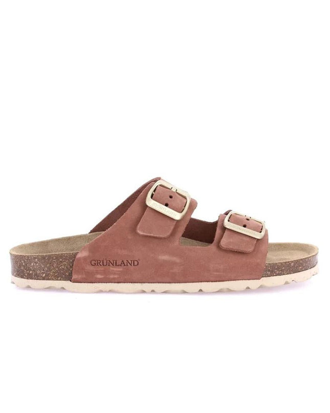 Grunland Sandali Donna Plantare Sughero Doppia Fibbia in Camoscio Rosa - MARIO SPATARELLA