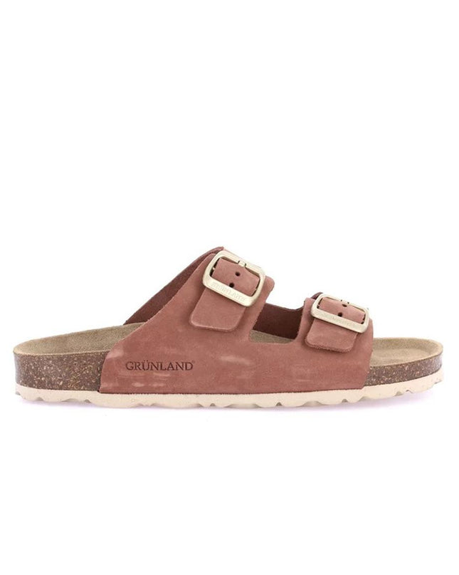 Grunland Sandali Donna Plantare Sughero Doppia Fibbia in Camoscio Rosa CB0003 SARA ROSA ANTICO Grunland 
