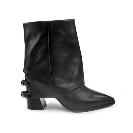 Mezzo Stivale con Risvolto Bruno Premi a Punta in Pelle Nero BM2604 ILO SUAMI BLACK Bruno Premi 