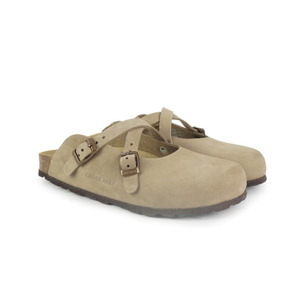 Grunland Sandali Sabot Sughero Pelle Nabuk Kaki CB1684 SARA KAKI Grunland 