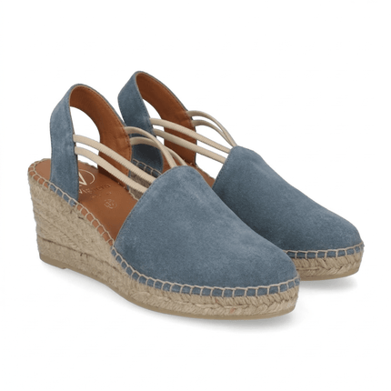 Viguera Espadrillas Alpargatas Donna con Elastici in Camoscio Jeans 1824 AVIO Viguera 