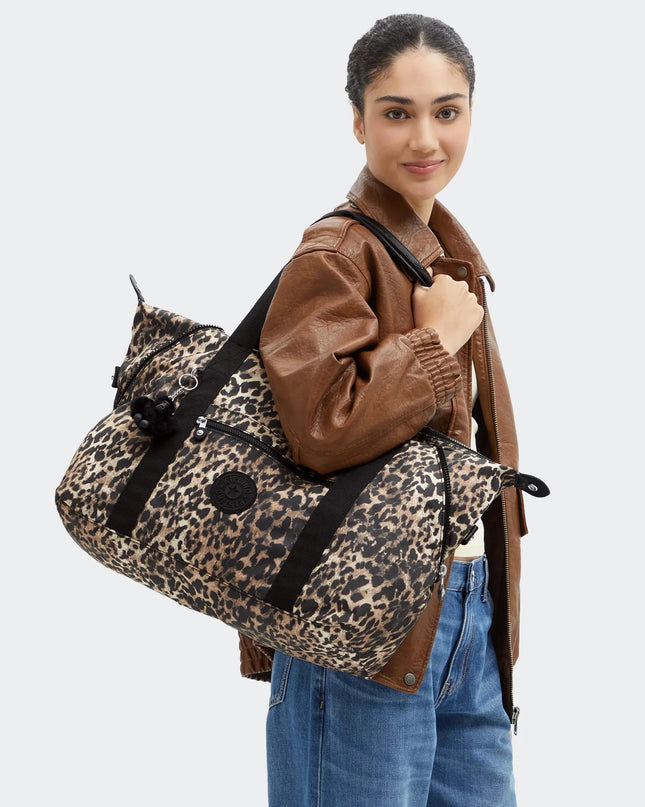 Kipling Borsone Shopper Viaggio in Tessuto Leopardato ART M LEOPARD Kipling 