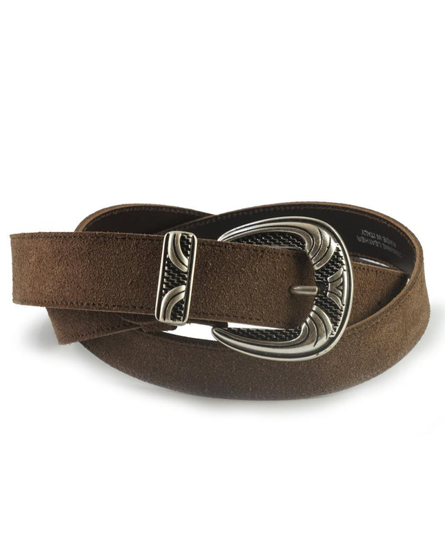 Cintura Donna in Camoscio Marrone con Fibbia Texana 10330/30 MORO Spatarella 