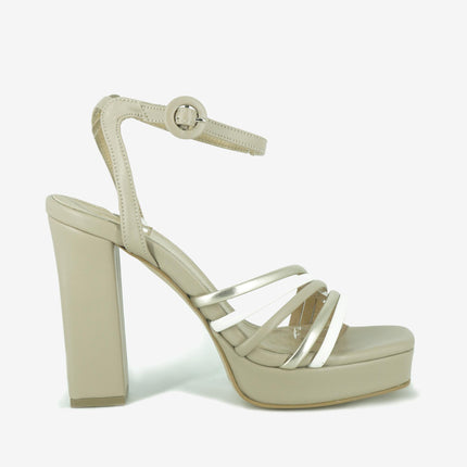 Sandali Donna Multicolor Tacco Alto 675 MULTICOLOR BEIGE Tsakiris Mallas 