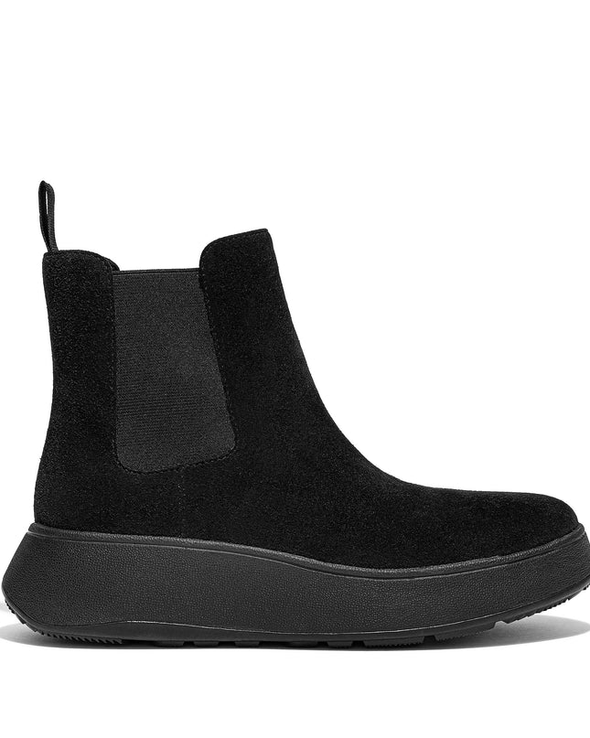 FitFlop Stivaletti Donna Flatform Chelsea con Zeppa in Camoscio Nero FK3 F-MODE BLACK FitFlop 