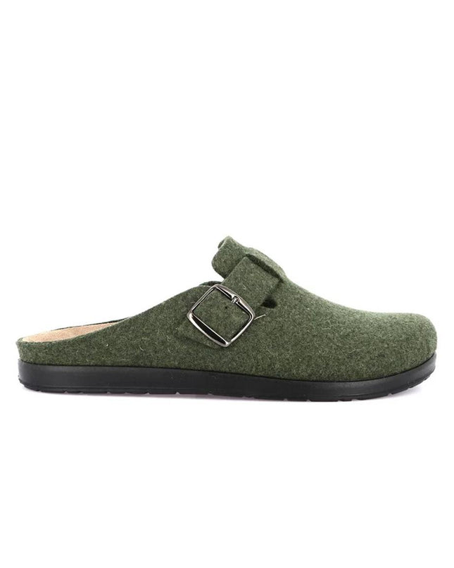 Grunland Pantofole Ciabatte Uomo in Feltro di Lana Verde - MARIO SPATARELLA