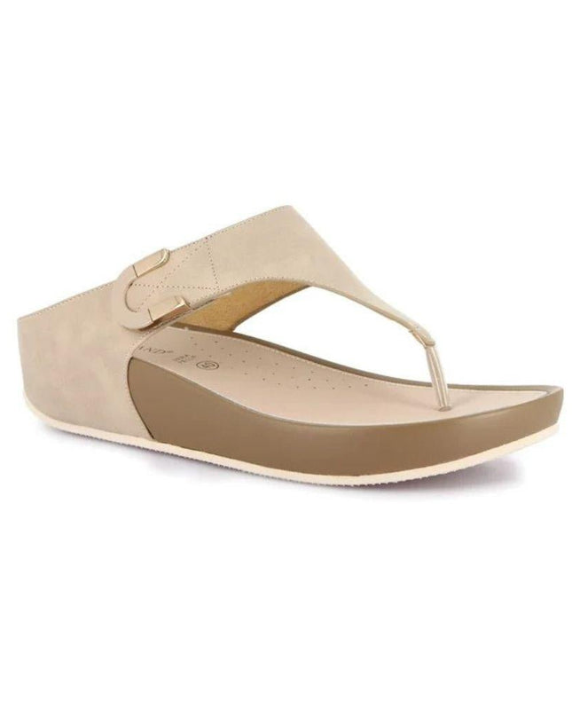 Grunland Infradito Donna Ciabatta Confort con Velcro in Tessuto Beige - MARIO SPATARELLA