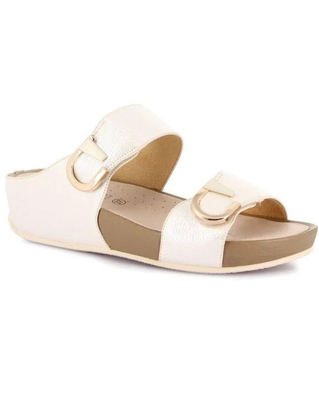 Grunland Sandalo Donna Ciabatta Confort con Velcro in Tessuto Bianco - MARIO SPATARELLA
