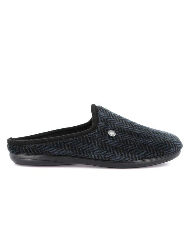Grunland Pantofole Ciabatte Uomo in Tessuto Spinato Blu - MARIO SPATARELLA