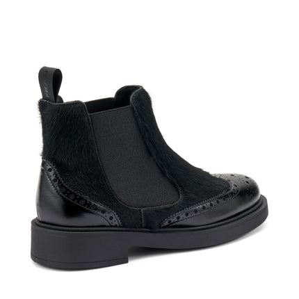 Frau Stivaletti Chelsea Oxford Donna in Cavallino Nero 97Y8 HORSY BLACK Frau 