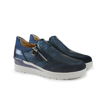 Stonefly Mocassino Sneakers Donna in Pelle Blu 220735 CREAM NAVY Stonefly 