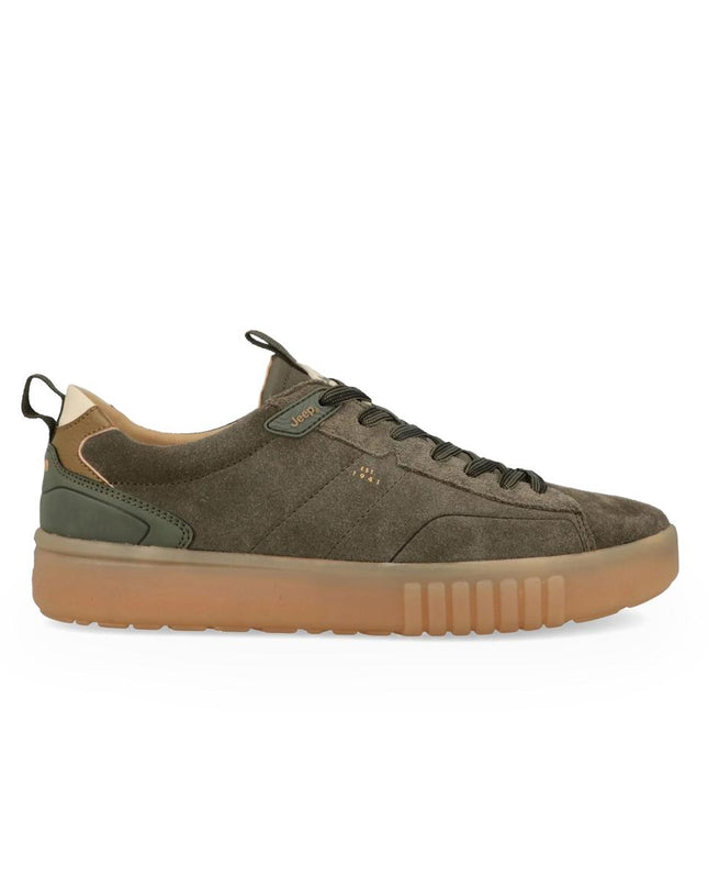 Jeep Sneakers Uomo Bassa in Camoscio Verde Forest ROCKS SUEDE FOREST GREEN Jeep Footwear 