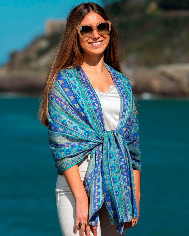 Foulard in Lana Misto Seta Lavanda ASW12F LAVANDA Colores de Otono 