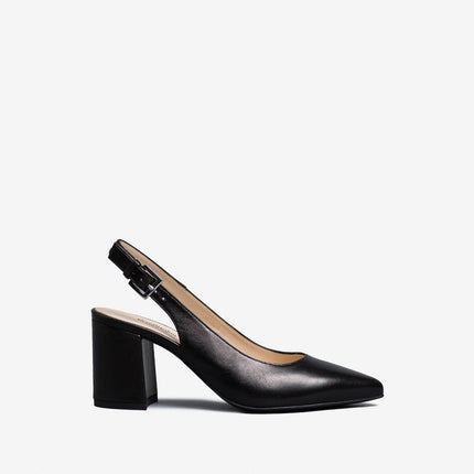 NeroGiardini Chanel a Punta in Pelle Nera - MARIO SPATARELLA