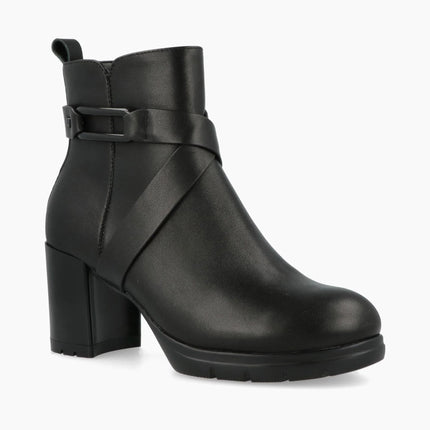 Impronte Stivaletti Donna con Tacco in Pelle Nero FENICE BUCKLE LTH BLACK Impronte 